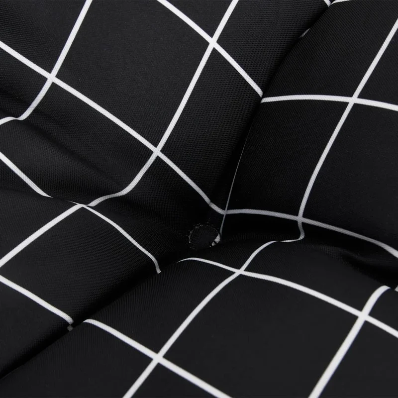 Round Cushion Black Check Pattern Ø 100 x11 cm Oxford Fabric