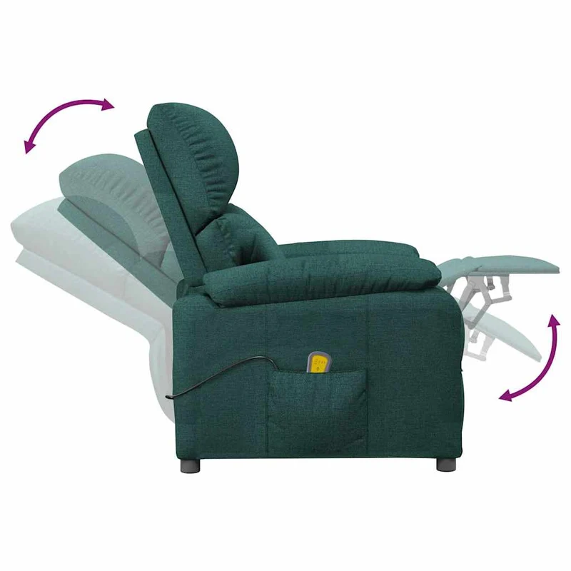 Massage Chair Dark Green Fabric