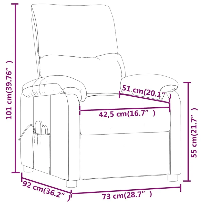 Massage Chair Dark Green Fabric