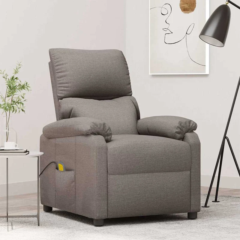 Massage Chair Taupe Fabric