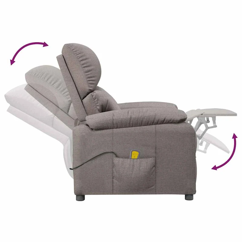 Massage Chair Taupe Fabric
