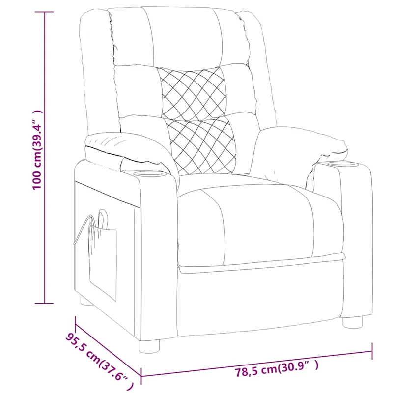 Massage Chair Grey Faux Leather
