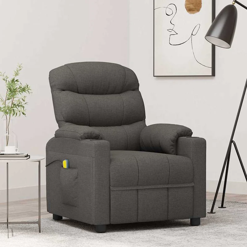 Massage Chair Dark Grey Fabric