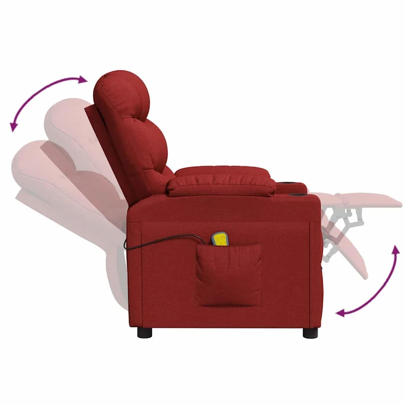 Massage Chair Wine Red Fabric