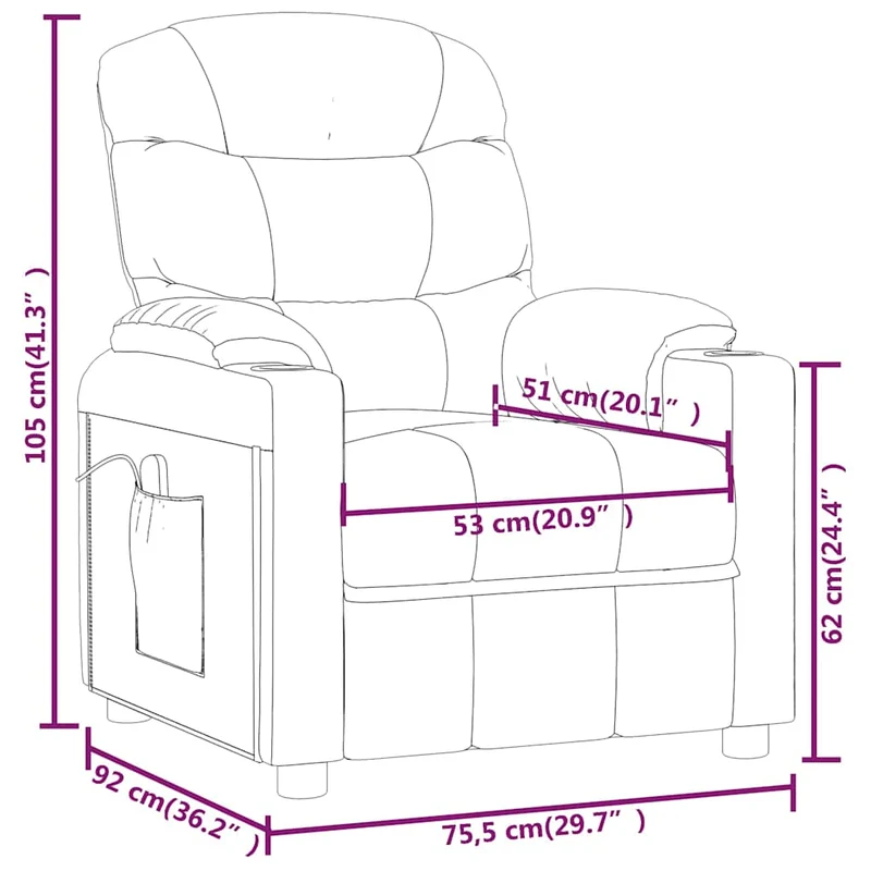 Massage Chair Wine Red Fabric