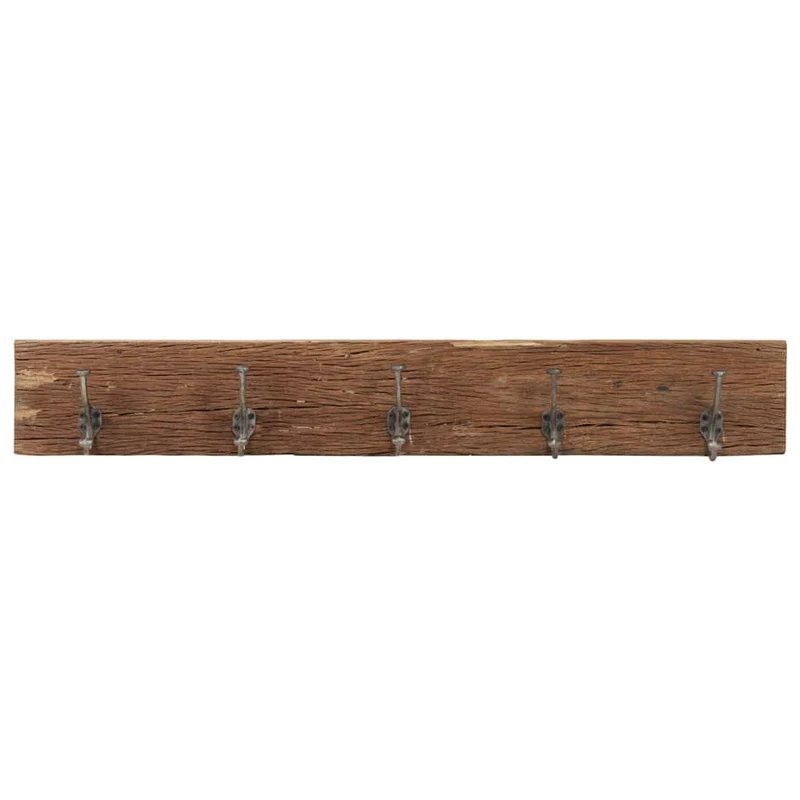 321950 vidaXL Hall Hanger with 5 Hooks 100x2,5x15 cm Solid Reclaimed Wood