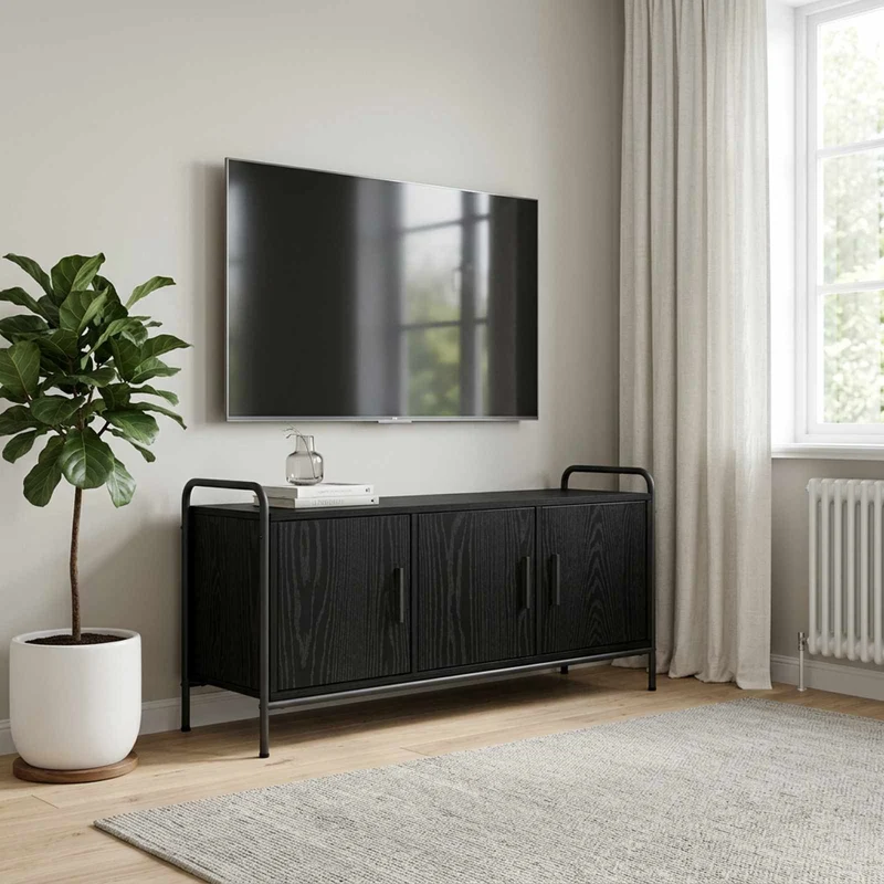TV Cabinet 99 x 33 x 50 cm Black Oak Engineered Wood
