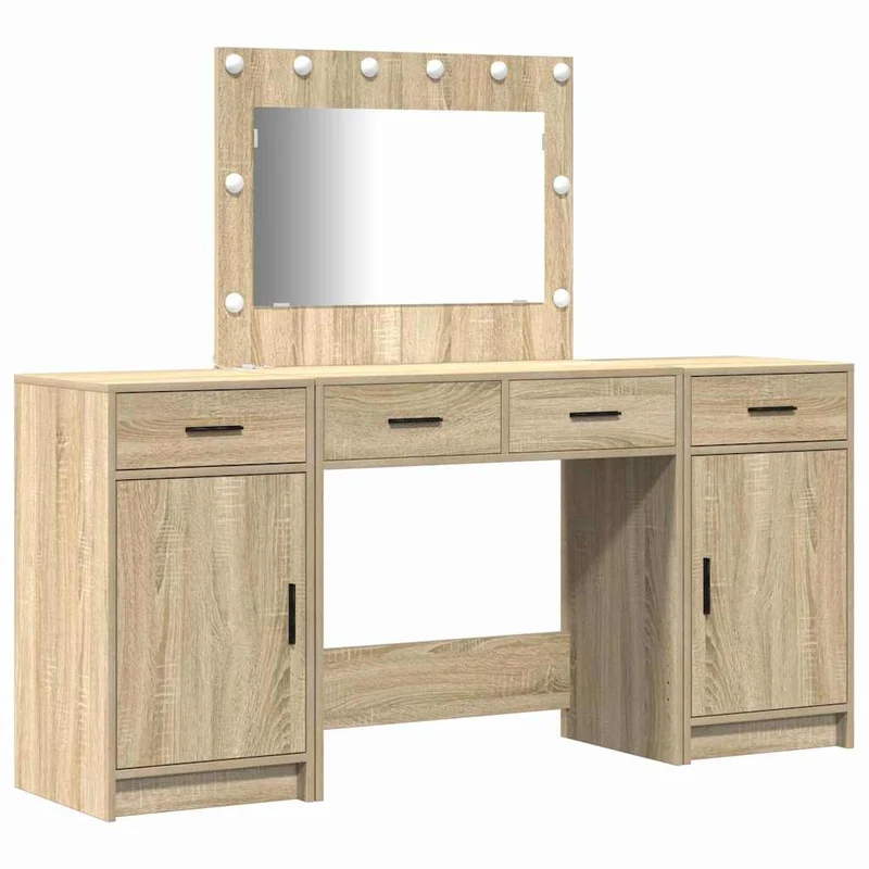 Dressing Table 3 pcs Brown 78.5 x 41 x 135 cm Engineered Wood
