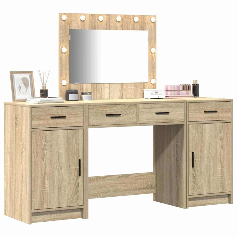 Dressing Table 3 pcs Brown 78.5 x 41 x 135 cm Engineered Wood