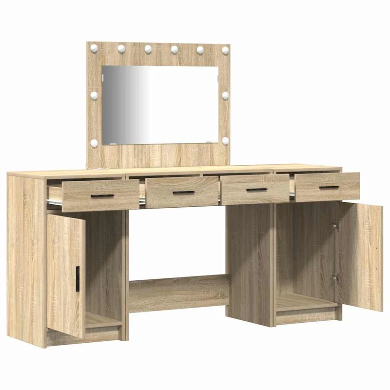 Dressing Table 3 pcs Brown 78.5 x 41 x 135 cm Engineered Wood