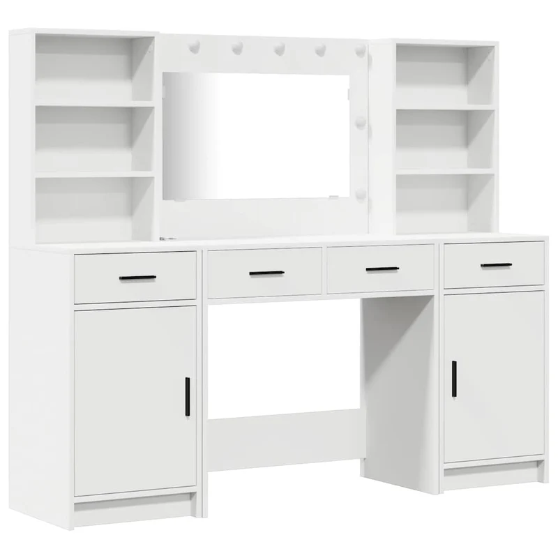 Dressing Table Set 3 pcs White Engineered Wood