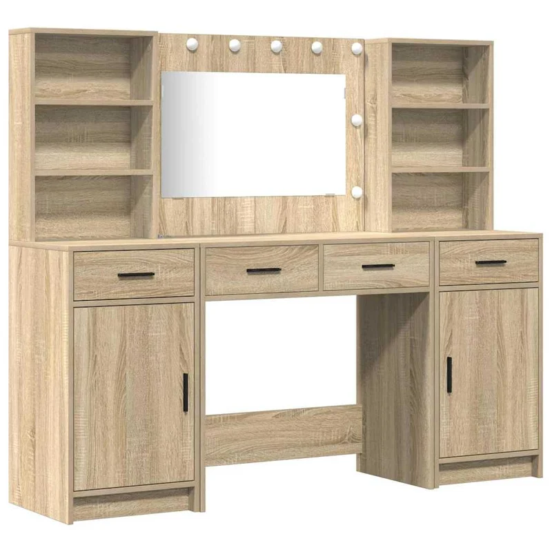 Dressing Table Set 3 pcs Sonoma Oak Engineered Wood