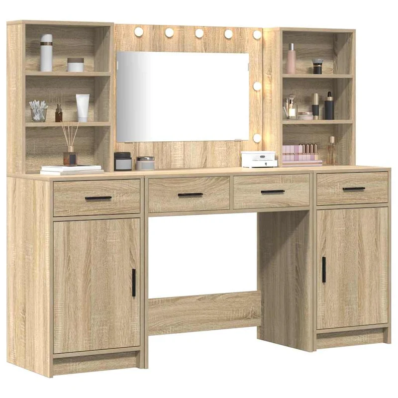 Dressing Table Set 3 pcs Sonoma Oak Engineered Wood