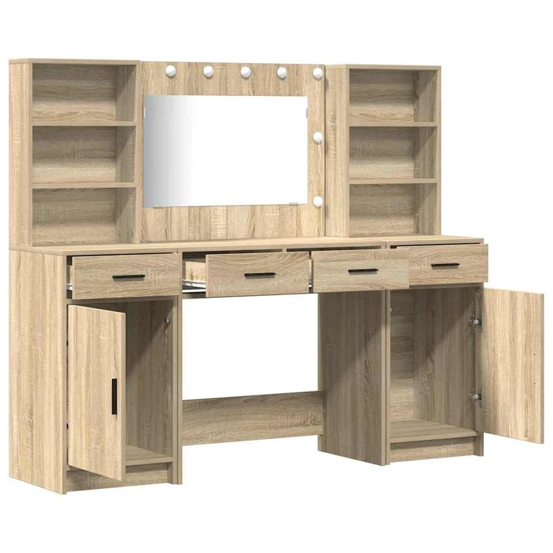 Dressing Table Set 3 pcs Sonoma Oak Engineered Wood