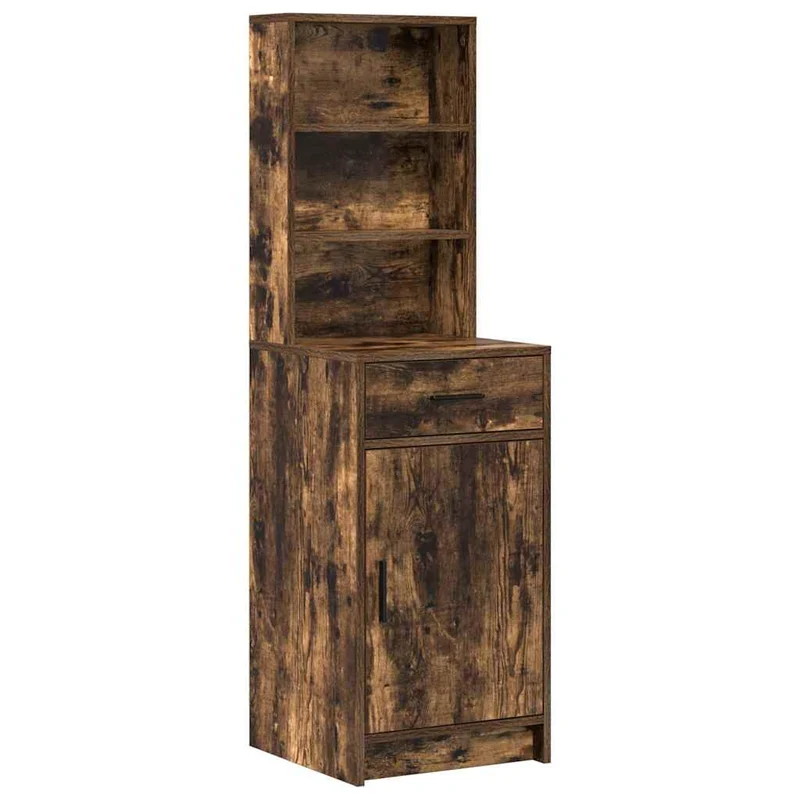 Dressing Table Set 3 pcs Smoked Oak Engineered Wood