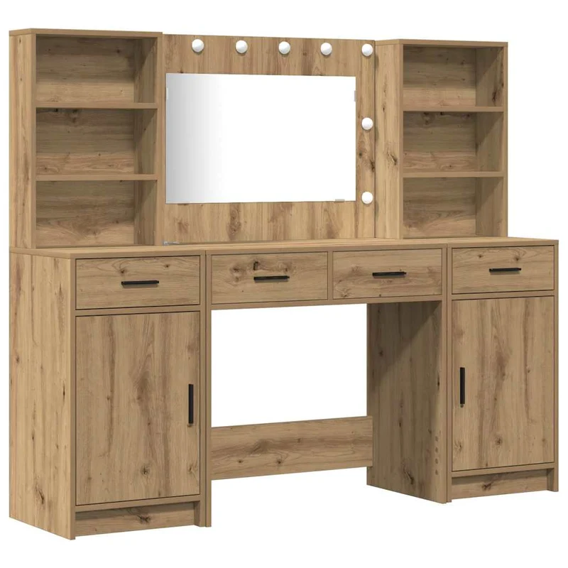 Dressing Table Set 3 pcs Artisan Oak Engineered Wood