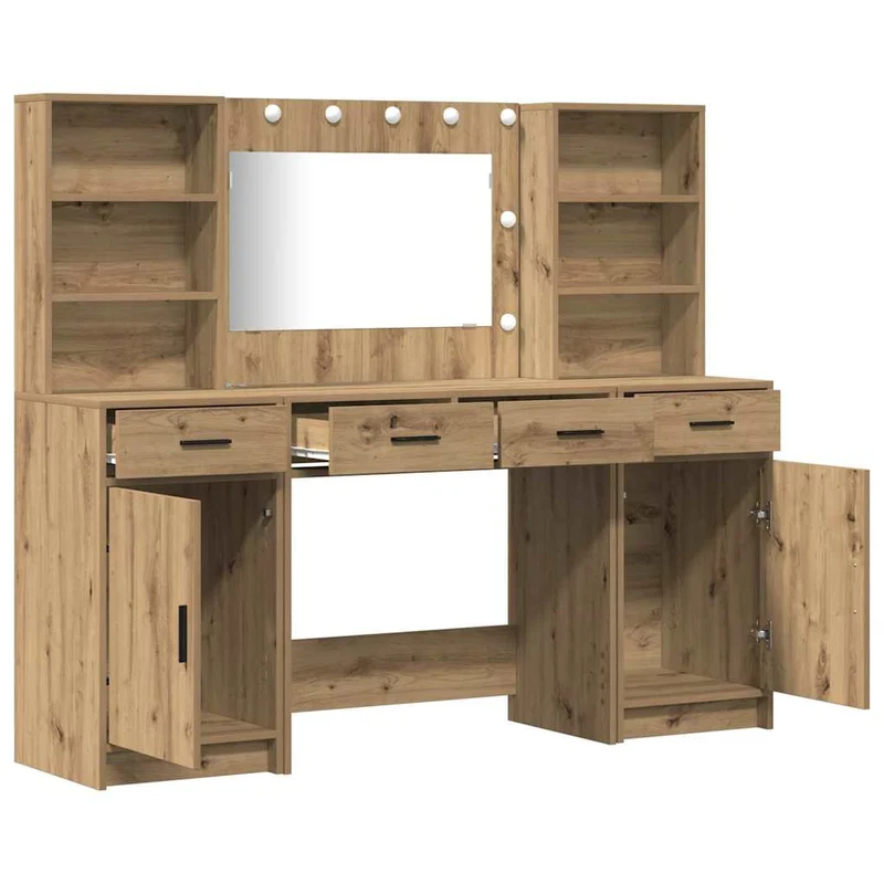 Dressing Table Set 3 pcs Artisan Oak Engineered Wood