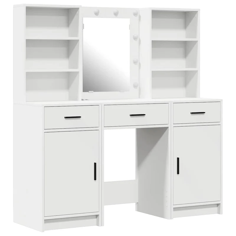 Dressing Table Set 3 pcs White Engineered Wood