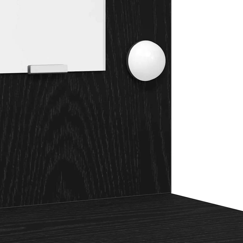 Dressing Table Set 3 pcs Black Oak Engineered Wood