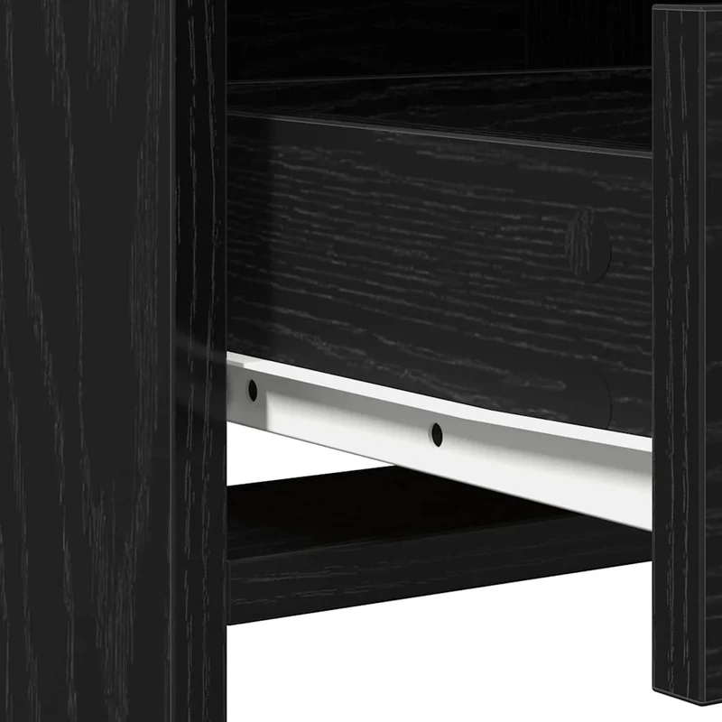 Dressing Table Set 3 pcs Black Oak Engineered Wood