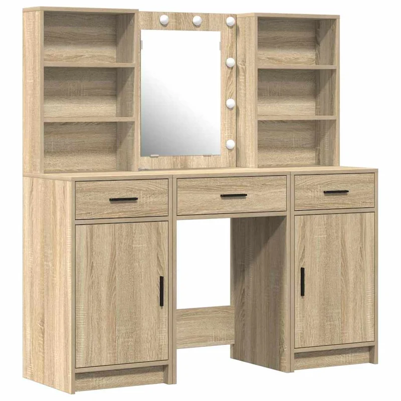 Dressing Table Set 3 pcs Sonoma Oak Engineered Wood
