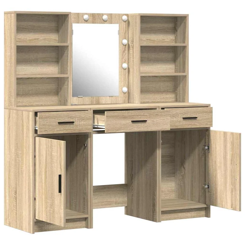 Dressing Table Set 3 pcs Sonoma Oak Engineered Wood