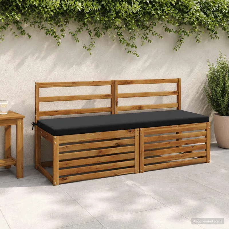 Bench Cushion SOEST 100% Polyester Black 140 x 50 x 5 cm