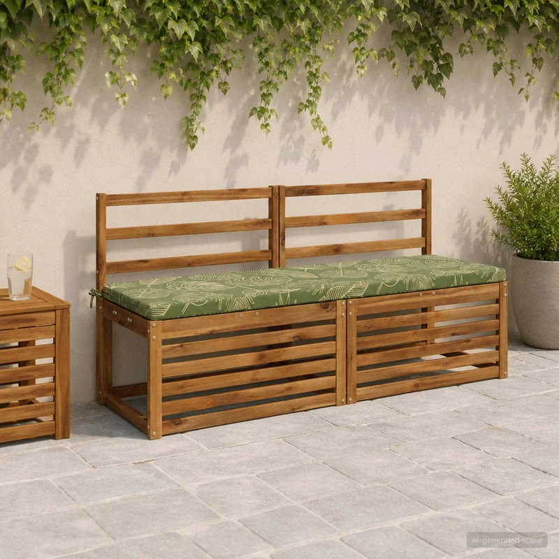 Bench Cushion SOEST 100% Polyester Leaf Design 140 x 50 x 5 cm