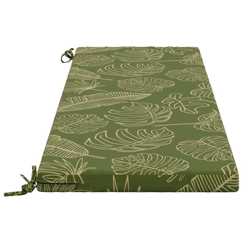 Bench Cushion SOEST 100% Polyester Leaf Design 140 x 50 x 5 cm