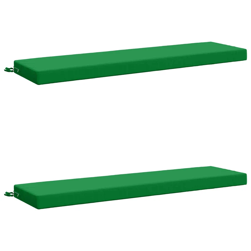 Bench Cushions SOEST 2 pcs 100% Polyester Green 140 x 40 x 8 cm