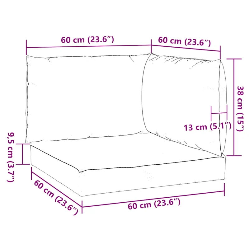 Pallet Cushions 3 pcs Light Blue Oxford Fabric