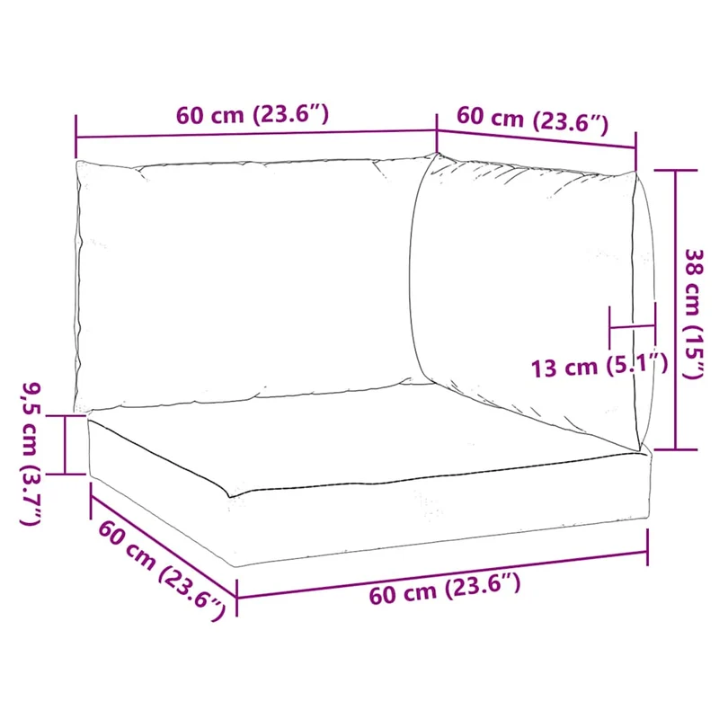 Pallet Cushions 3 pcs Green Oxford Fabric