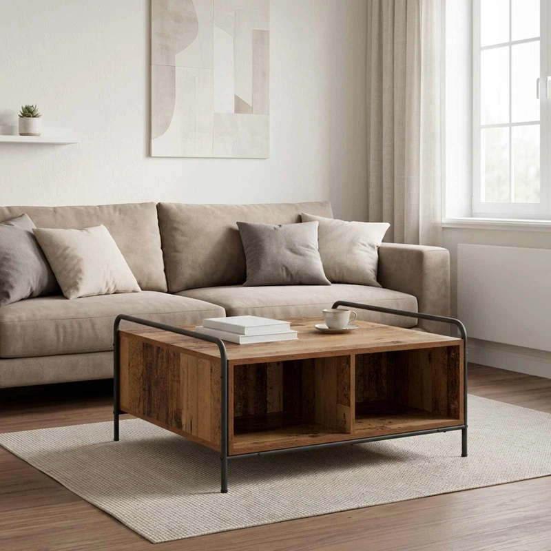 Coffee Table Old Wood 80 x 80 x 41 cm Engineered Wood