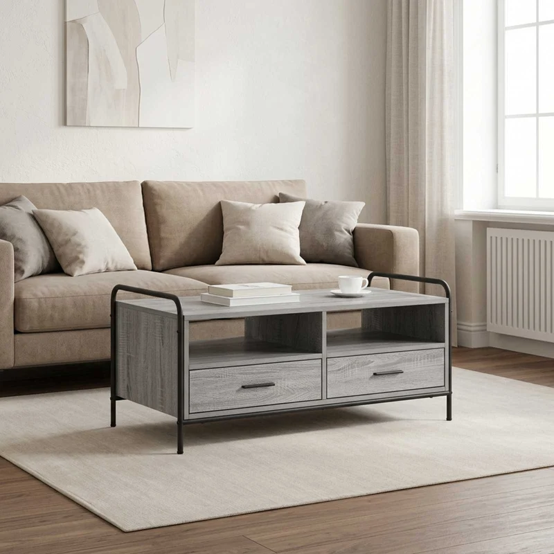 Coffee Table Grey Sonoma 99.5 x 49 x 46 cm Engineered Wood