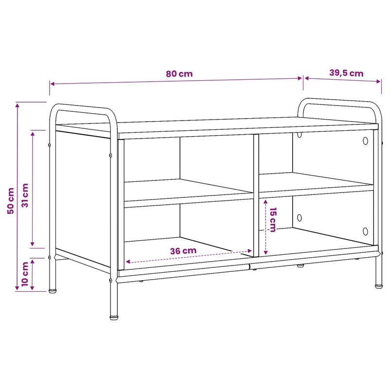 TV Cabinet 80 x 39.5 x 50 cm Artisan Oak Engineered Wood