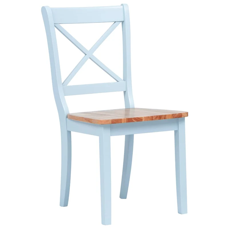 Dining Chairs 2 pcs Grey and Natural Solid Rubber Wood