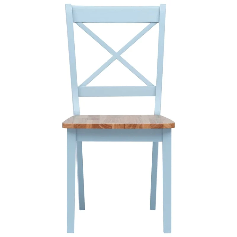Dining Chairs 2 pcs Grey and Natural Solid Rubber Wood