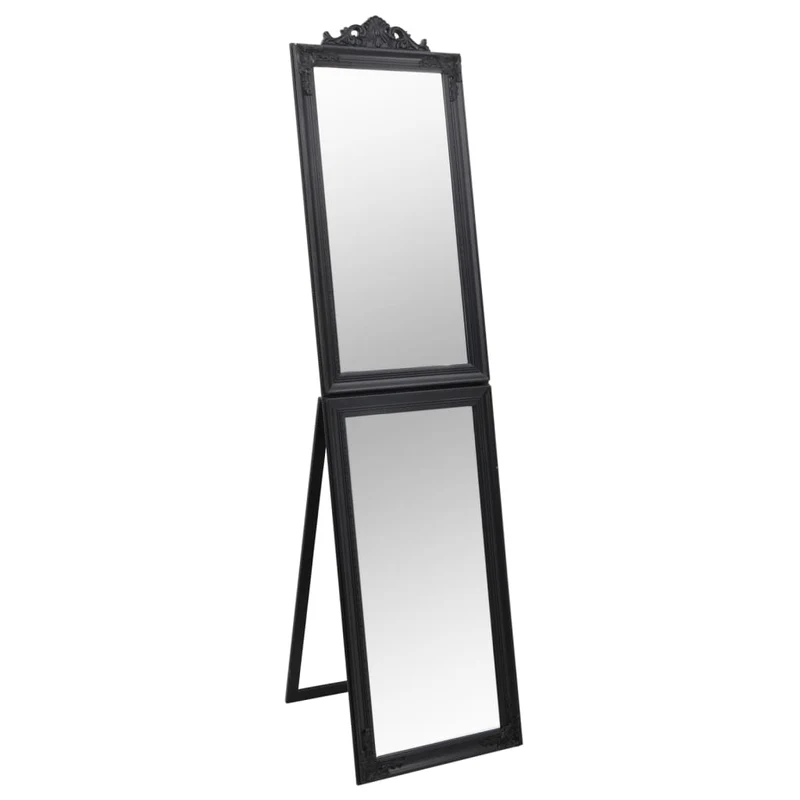 Free-Standing Mirror Black 45x180 cm