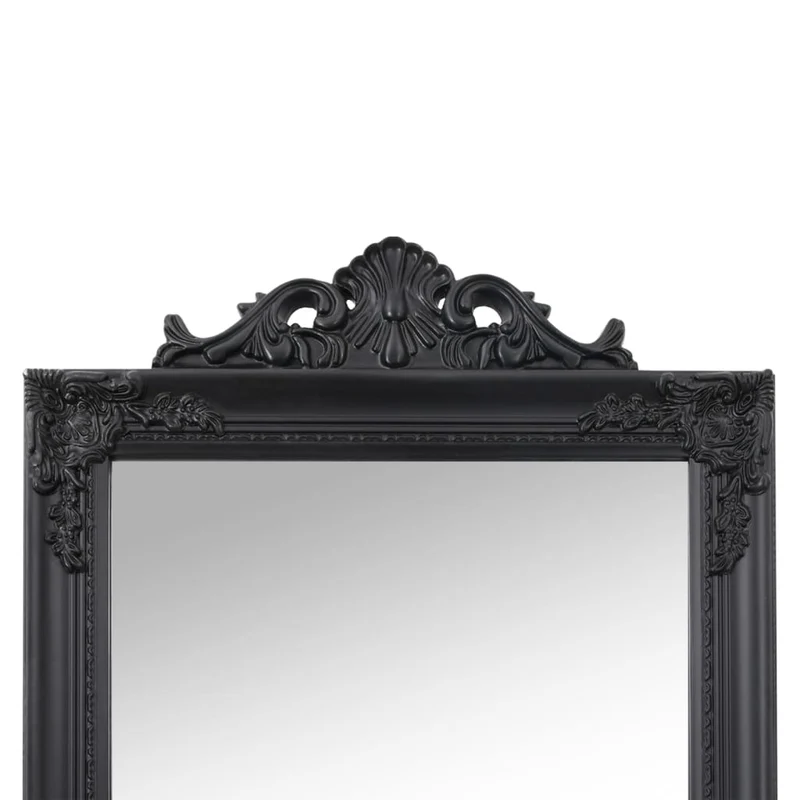 Free-Standing Mirror Black 45x180 cm