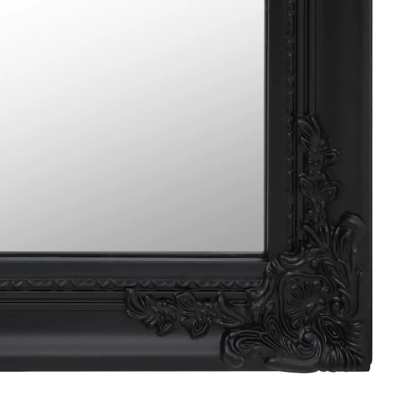 Free-Standing Mirror Black 45x180 cm