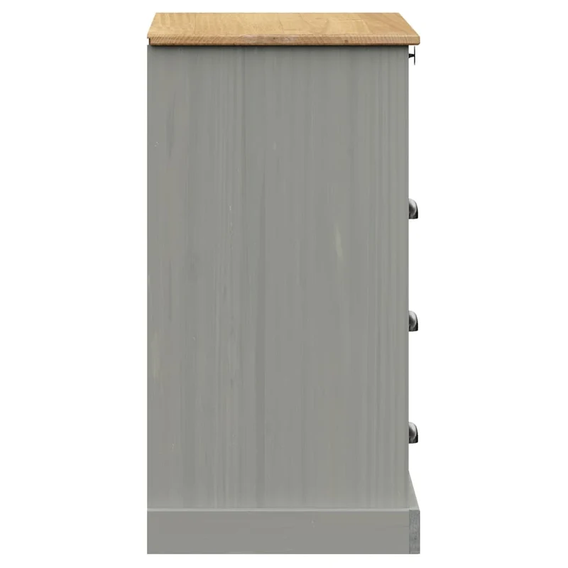 Chest of Drawers "VIGO" Grey 80x40x76 cm Solid Wood Pine