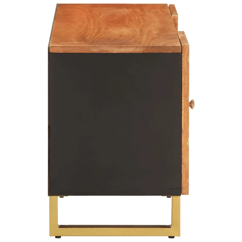 TV Cabinet Brown and Black 105x33,5x46 cm Solid Wood Mango