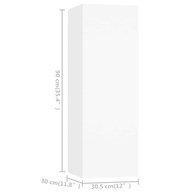 5 Piece TV Cabinet Set White Engineered Wood