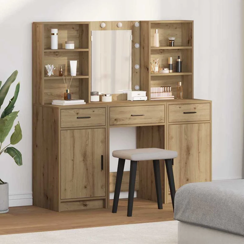 Dressing Table Set 3 pcs Artisan Oak Engineered Wood