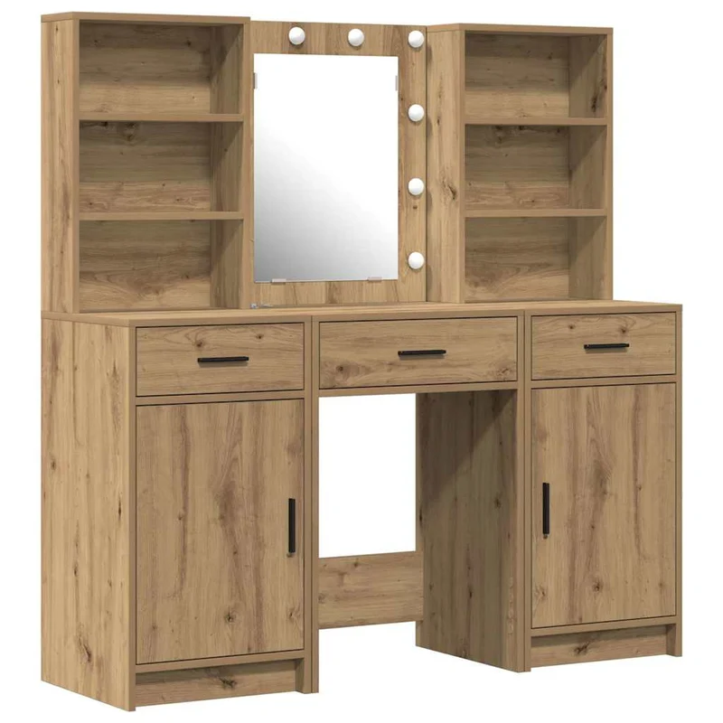 Dressing Table Set 3 pcs Artisan Oak Engineered Wood