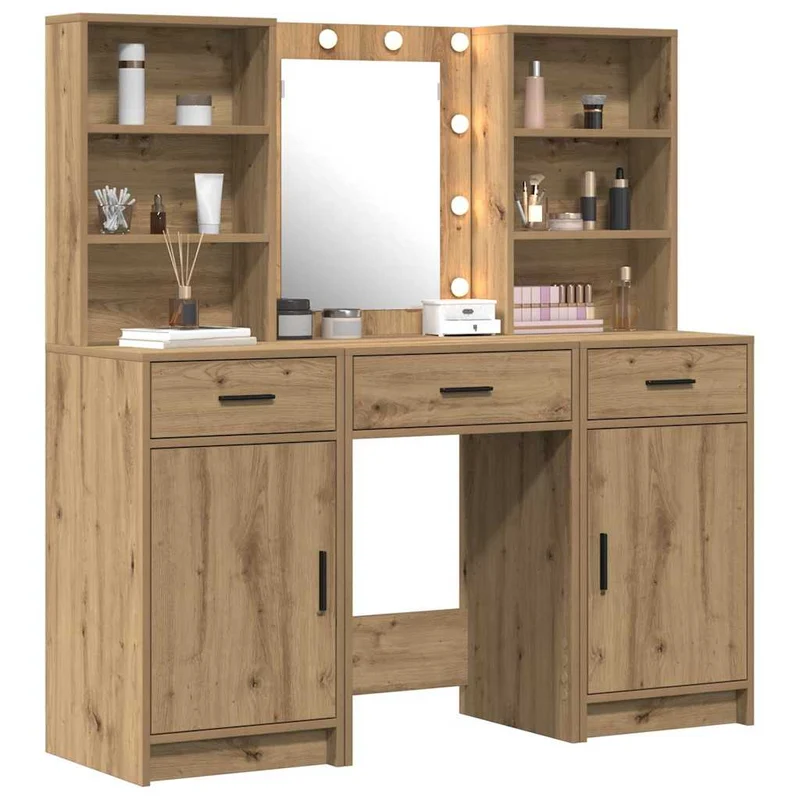 Dressing Table Set 3 pcs Artisan Oak Engineered Wood