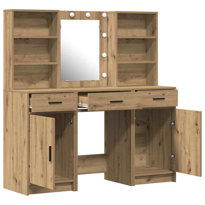 Dressing Table Set 3 pcs Artisan Oak Engineered Wood