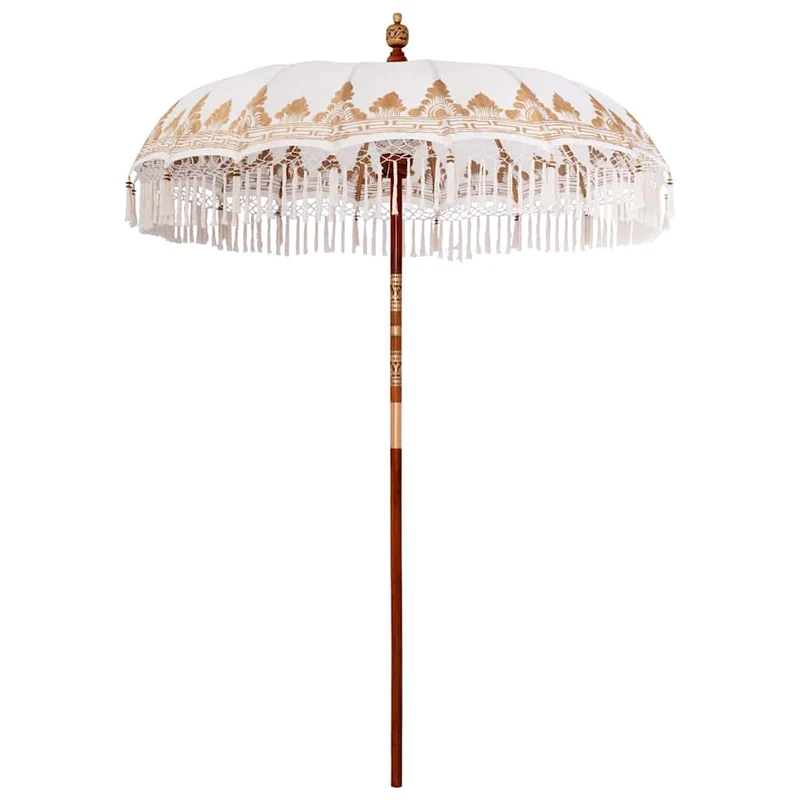 Balinese Parasol with Base Ø 180-190 cm Cream