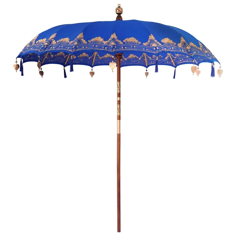 Balinese Parasol with Base Blue 215 x 215 x 260 cm
