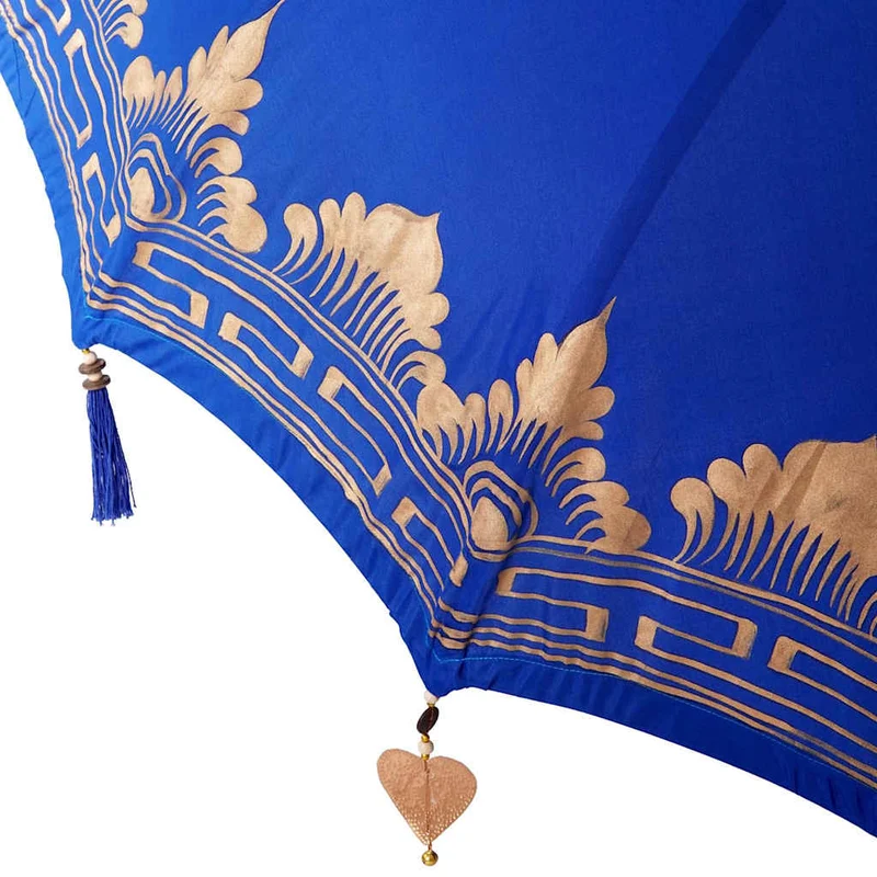 Balinese Parasol with Base Blue 215 x 215 x 260 cm